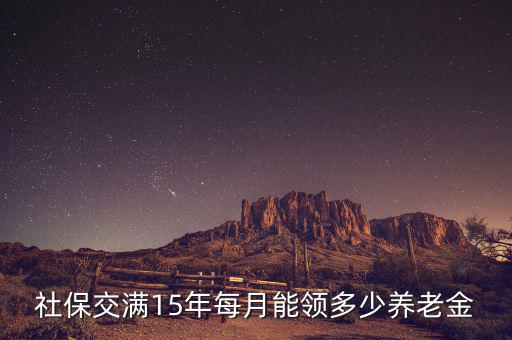 社保交滿15年每月能領(lǐng)多少養(yǎng)老金