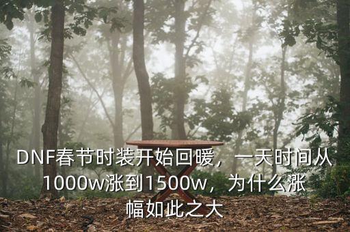 DNF春節(jié)時裝開始回暖，一天時間從1000w漲到1500w，為什么漲幅如此之大