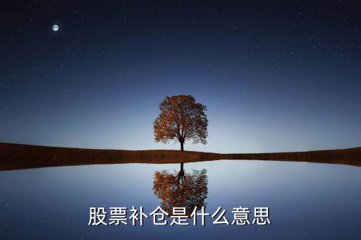 股票補(bǔ)倉是什么意思