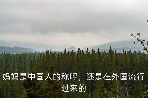 媽媽是中國人的稱呼，還是在外國流行過來的