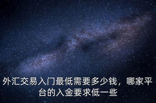 外匯交易入門最低需要多少錢，哪家平臺的入金要求低一些