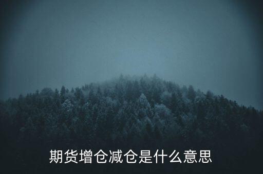 期貨減倉上行什么意思,期貨增倉減倉是什么意思