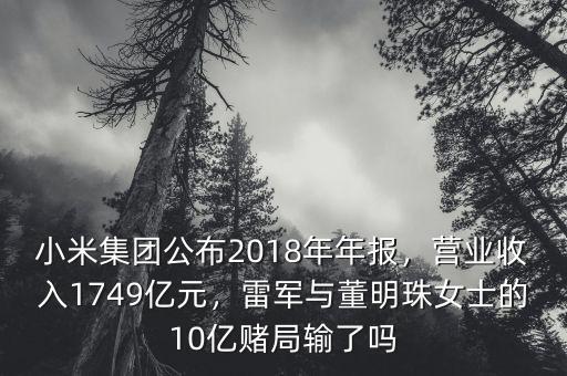 小米集團公布2018年年報，營業(yè)收入1749億元，雷軍與董明珠女士的10億賭局輸了嗎