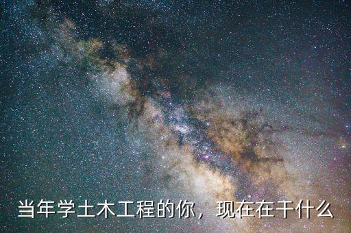 當(dāng)年學(xué)土木工程的你，現(xiàn)在在干什么