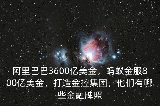 阿里巴巴3600億美金，螞蟻金服800億美金，打造金控集團(tuán)，他們有哪些金融牌照