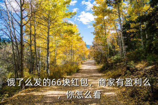 餓了么發(fā)的66塊紅包，商家有盈利么，你怎么看