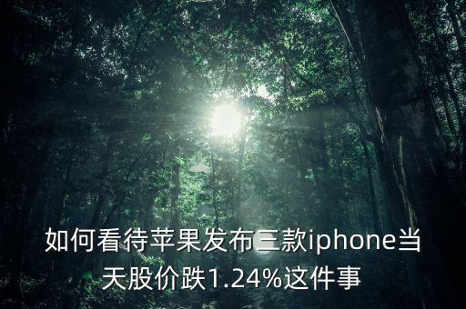 如何看待蘋果發(fā)布三款iphone當(dāng)天股價(jià)跌1.24%這件事