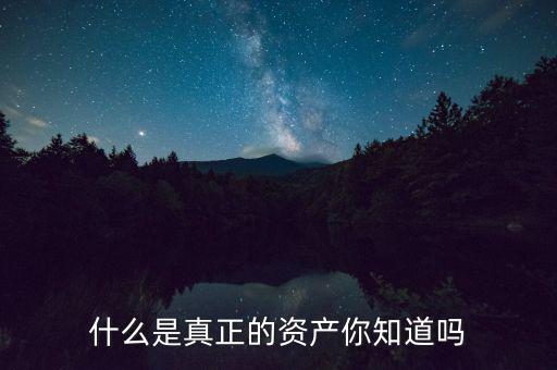 什么是真正的資產(chǎn)你知道嗎