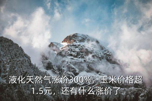 液化天然氣漲價300%，玉米價格超1.5元，還有什么漲價了