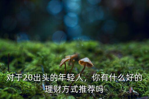 對(duì)于20出頭的年輕人，你有什么好的理財(cái)方式推薦嗎