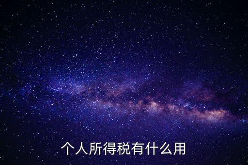 個人所得稅交了有什么用,個人所得稅有什么用