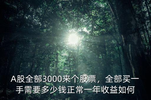 A股全部3000來個(gè)股票，全部買一手需要多少錢正常一年收益如何