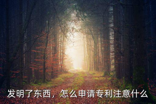 發(fā)明了東西，怎么申請專利注意什么