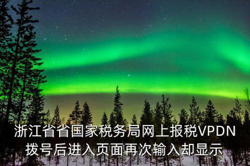 浙江省省國家稅務(wù)局網(wǎng)上報稅VPDN撥號后進入頁面再次輸入?yún)s顯示