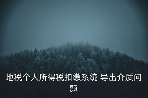 地稅個(gè)人所得稅扣繳系統(tǒng) 導(dǎo)出介質(zhì)問題