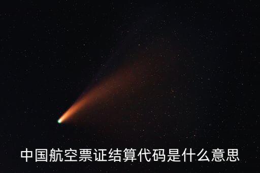 中國航空票證結(jié)算代碼是什么意思