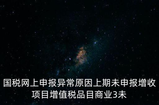 國稅網上申報異常原因上期未申報增收項目增值稅品目商業(yè)3未