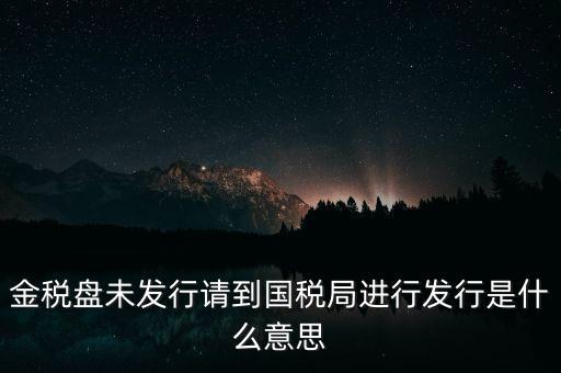 金稅盤未發(fā)行請(qǐng)到國稅局進(jìn)行發(fā)行是什么意思