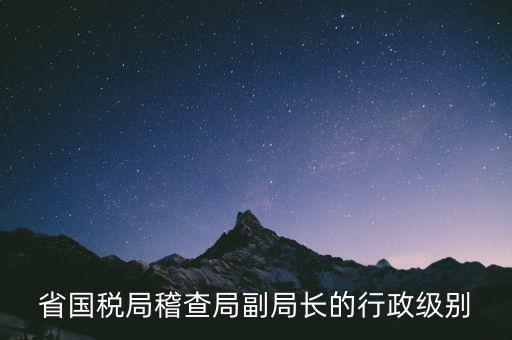 省國(guó)稅局稽查局副局長(zhǎng)的行政級(jí)別