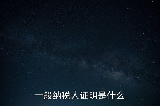 一般納稅人信息是什么，納稅人的基本信息是什么