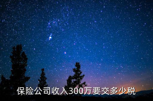 保險(xiǎn)公司收入300萬要交多少稅