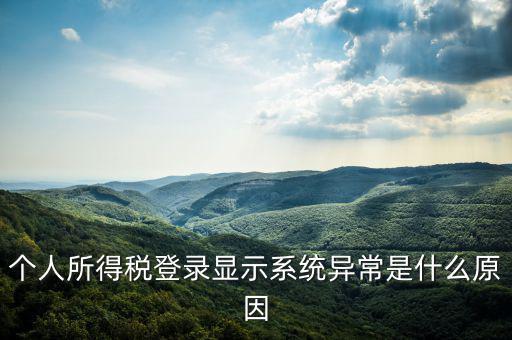 個人所得稅登錄顯示系統(tǒng)異常是什么原因