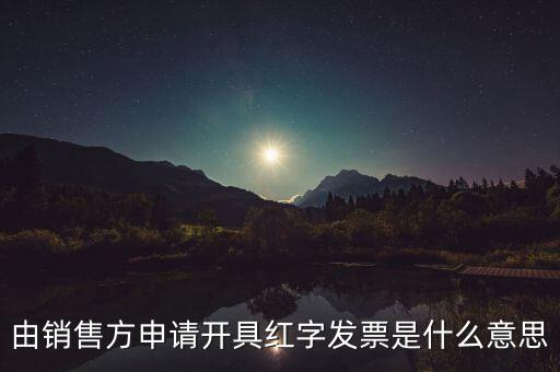 由銷售方申請(qǐng)開具紅字發(fā)票是什么意思