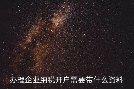 辦理企業(yè)納稅開戶需要帶什么資料