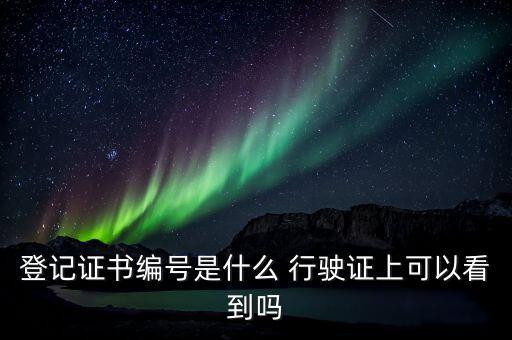 登記證書編號是什么 行駛證上可以看到嗎