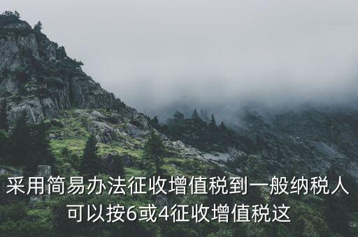 采用簡易辦法征收增值稅到一般納稅人可以按6或4征收增值稅這