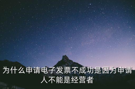 為什么申請電子發(fā)票不成功是因為申請人不能是經(jīng)營者