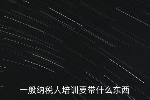 一般納稅人培訓要帶什么東西