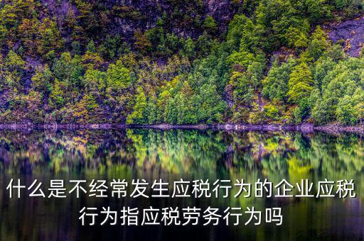 什么是不經(jīng)常發(fā)生應稅行為的企業(yè)應稅行為指應稅勞務行為嗎