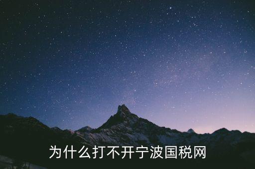 為什么打不開寧波國(guó)稅網(wǎng)