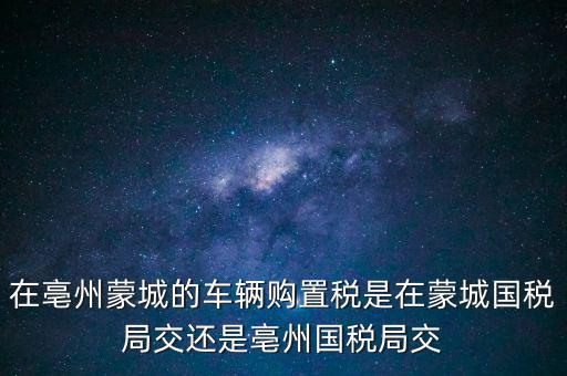 在亳州蒙城的車輛購置稅是在蒙城國稅局交還是亳州國稅局交