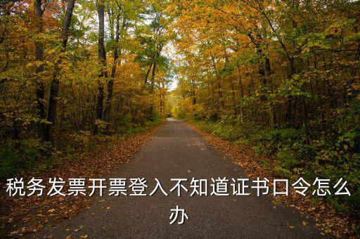 稅務發(fā)票開票登入不知道證書口令怎么辦