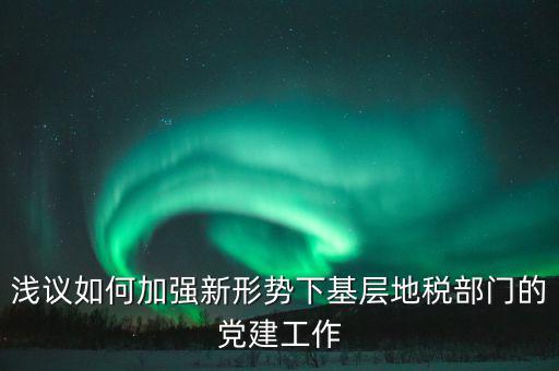 淺議如何加強(qiáng)新形勢下基層地稅部門的黨建工作