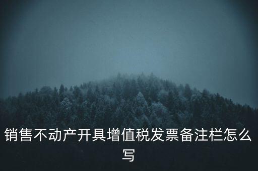 銷售不動產開具增值稅發(fā)票備注欄怎么寫