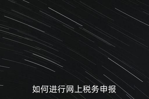 如何進行網(wǎng)上稅務(wù)申報