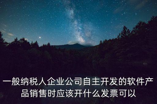 一般納稅人企業(yè)公司自主開發(fā)的軟件產(chǎn)品銷售時應(yīng)該開什么發(fā)票可以