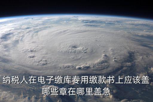 納稅人在電子繳庫專用繳款書上應該蓋哪些章在哪里蓋急