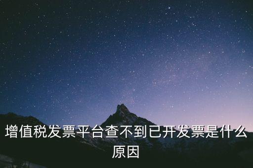 增值稅發(fā)票平臺查不到已開發(fā)票是什么原因