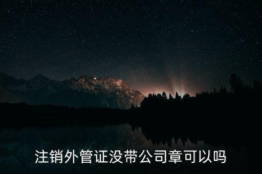 注銷外管證沒(méi)帶公司章可以嗎