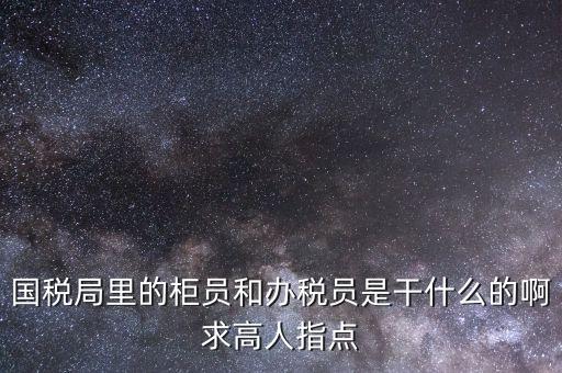 國稅局里的柜員和辦稅員是干什么的啊求高人指點