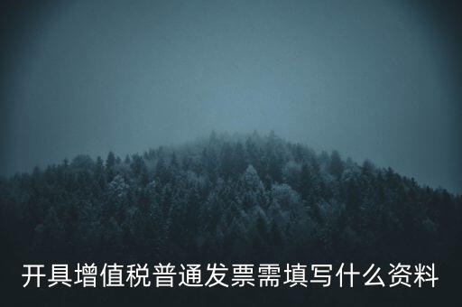 開增值稅普通票需要什么資料，購(gòu)買增值稅普通發(fā)票需要什么資料