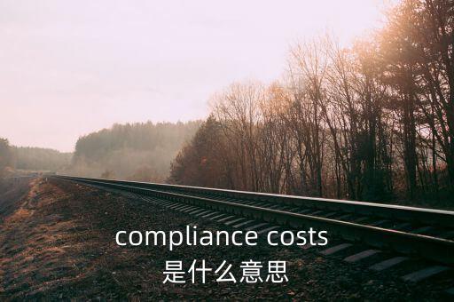 遵從成本什么意思，compliance costs 是什么意思