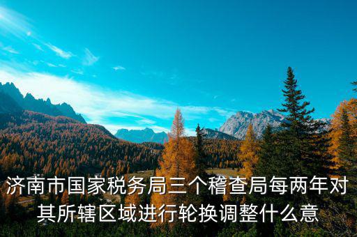 濟南市國家稅務局三個稽查局每兩年對其所轄區(qū)域進行輪換調整什么意