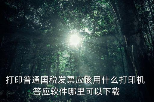 打國稅發(fā)票用什么軟件，打印普通國稅發(fā)票應(yīng)該用什么打印機(jī) 答應(yīng)軟件哪里可以下載