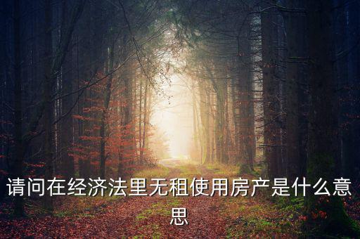 請(qǐng)問在經(jīng)濟(jì)法里無租使用房產(chǎn)是什么意思