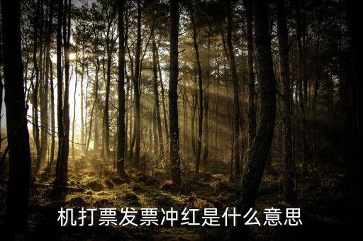 沖紅發(fā)票什么意思，單據(jù)沖紅是什么意思